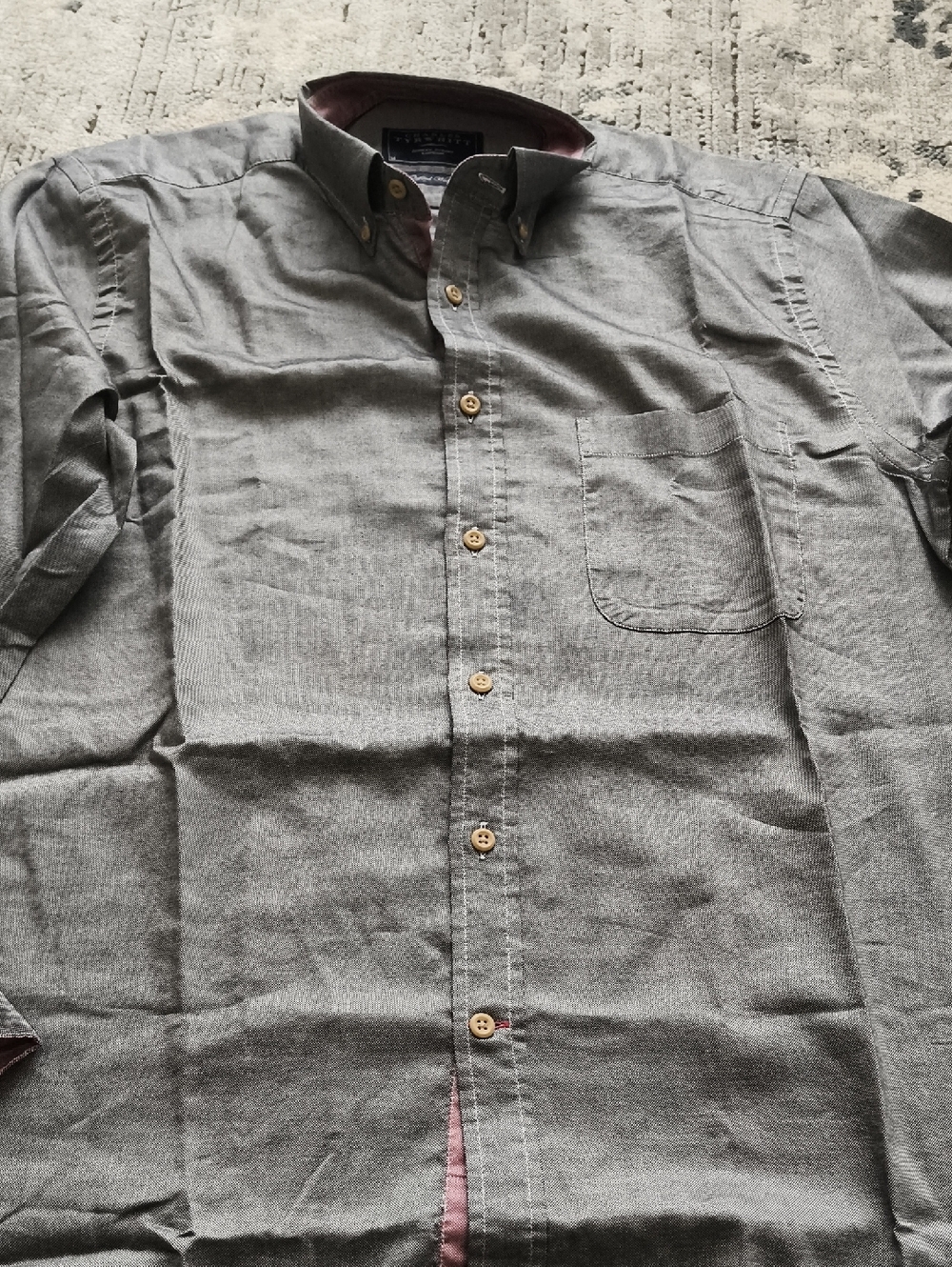 Charles Tyrwhitt Men's Gray Long-Sleeve Button-Down Shirt
